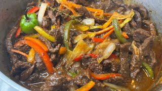 Pepper steak Jamaican styleHow to cook pepper steak 🥩 [upl. by Animar]