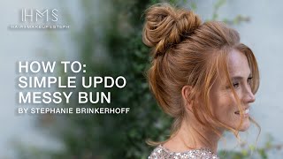 HOW TO Simple Updo  Messy Bun Top Knot by Stephanie Brinkerhoff  Kenra Professional [upl. by Anotyal]