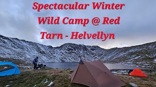 Winter Wild Camp  Red Tarn and hiking Helvellyn via Swirrel Edge and the nearby Fells [upl. by Bernat]