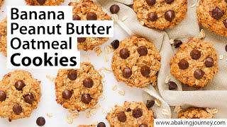 3 Ingredients Peanut Butter Banana Oatmeal Cookies [upl. by Yebba]