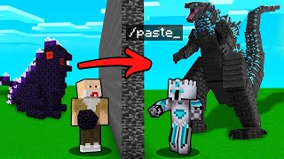 Prank Bapak Gile Pakai CHEATCOPY PASTE DI BUILD BATTLE GODZILA REALISTIC di MINECRAFT [upl. by Malamud762]