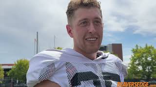 Oregon State Kicker Everett Hayes Talks Consistency Fall Camp amp MORE [upl. by Arihsay603]