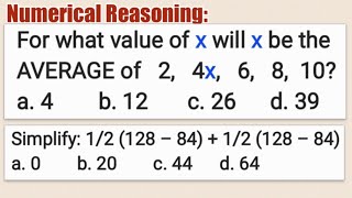 what value of x will x be the AVERAGE of 2 4x 6 8 10  Simplify 12 128–84 [upl. by Dlareme]