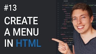 13 How to Create a Menu in HTML  Learn HTML and CSS  Full Course For Beginners [upl. by Celka]