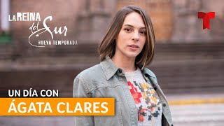 Ágata Clares Paloma Aljarafe en un día de grabación de La Reina del Sur 3  Telemundo Novelas [upl. by Euqinna]