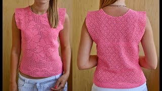 Летние Филейные Кофточки Крючком  2019  Summer Sirloin Blouses Crochet [upl. by Keldon]