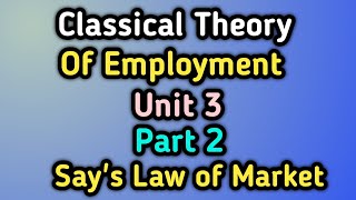 Says Law of Market BBS 2nd Year  Classical Theory of Employment Bbs 2nd Year Macroeconomics [upl. by Mungo]