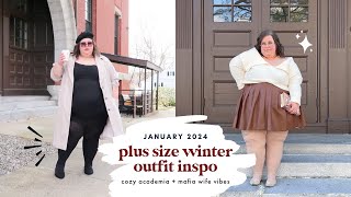 Winter Outfit Inspiration Plus Size Cozy Looks amp Mob Wife Aesthetic [upl. by Ennairek473]