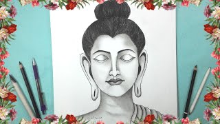 How to draw Mahavira  महावीर easy pencil sketch  Banglar Art [upl. by Amrak]