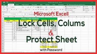 MS Excel How to Lock CellsColumns in excel ProtectLock Excel Sheet and Formula with Password [upl. by Ardnaed977]