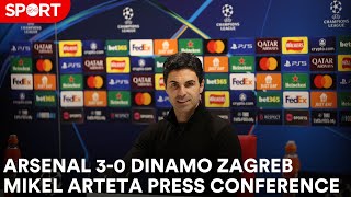 Press Conference  Mikel Arteta after Arsenal 30 Dinamo Zagreb [upl. by Felt945]