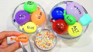 Making Slime with Super Cute Mini Balloons amp Mixing with Play Foam and Soft Clay [upl. by Gilmer]