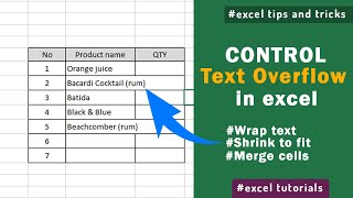 How to manage overflow text in excel  Excel Tips and Tricks 06 [upl. by Limber602]