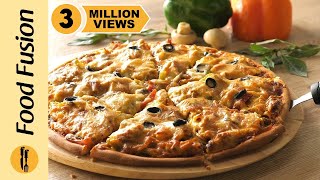 Chicken Fajita Thin Crust Pizza Recipe By Food Fusion [upl. by Earley]