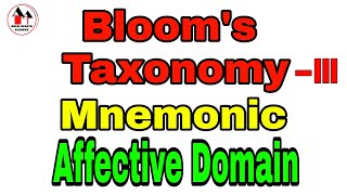 Mnemonic for Affective Domain  Educational Objectives  Blooms Taxonomy  III  Nursing Education [upl. by Eniawtna]