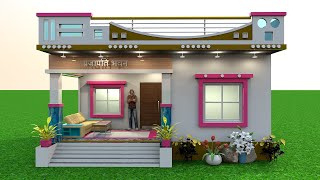 25 by 25 Corner House Design in 3d  Best Front Elevation House Plan [upl. by Cindie]