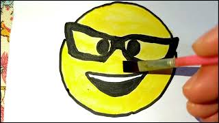 WhatsApp smileys 🤓How to draw smiley face easyDrawing tutorial [upl. by Kristin]