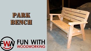 Project  How to make a park bench with a reclined seat out of 8  2x4s [upl. by Chapel350]