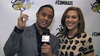 ALYSSA MILANO w TYRONE TANN  COMIKAZE EXPO 2013 quotHACKTIVISTquot LAUNCH [upl. by Atsirt]