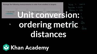 Unit conversion ordering metric distances  Measurement and data  5th grade  Khan Academy [upl. by Deane]