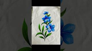 Just 🤩  Blue 🌼 fabricflowerdesign art fabricpaint shorts fabricpaintingdesigns [upl. by Anav]