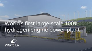 World’s first largescale 100 hydrogen engine power plant  Wärtsilä [upl. by Yelkrab]