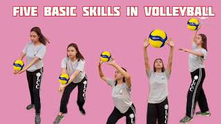 Five Basic Skills in Volleyball [upl. by Kubiak]