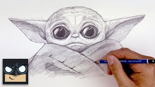 How To Draw Baby Yoda  The Mandalorian [upl. by Bois7]