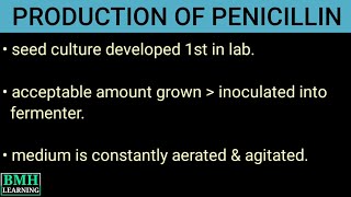 Production Of Penicillin  Industrial Production Of Pencillin  Fermentative Production Of Pencillin [upl. by Darraj]