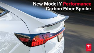 New Tesla Model Y Performance Carbon Fiber Spoiler Upgrade tesla [upl. by Humfrey]