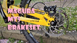 Magura MT5 Brakes amp Storm HC Rotor Unboxing  Installation [upl. by Elleron278]