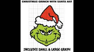 Christmas Grinch With Santa Hat C2C amp Tapestry Crochet Pattern amp Chart  Magic Yarn Pixels [upl. by Vareck]