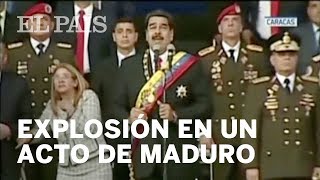 NICOLÁS MADURO  Una explosión interrumpe un discurso del presidente de Venezuela  Internacional [upl. by Yraccaz567]