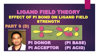 PART 9D LIGAND FIELD THEORY PI DONOR amp PI ACCEPTOR LIGANDS [upl. by Lleval]