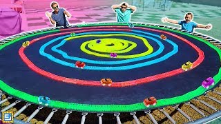 DIY Giant Magic Tracks Swirl Across Trampoline [upl. by Bechler]