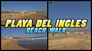 PLAYA DEL INGLES Beach Walk  Maspalomas Gran Canaria  Canary Islands 4k [upl. by Tennes593]