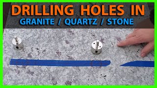 How To Drill Holes in Granite or Quartz Countertop amp Vessel Sink Placement [upl. by Niahs]