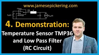 4 Demonstration Temperature Sensor TMP36 and Low Pass Filter RC Circuit [upl. by Adnileb388]