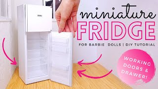 DIY MINIATURE Barbie FRIDGE  How to make a MINIATURE FRIDGE  Handmade Barbie KITCHEN REFRIGERATOR [upl. by Biles29]