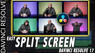 Easy SPLIT SCREEN Effect added in DaVinci Resolve 17  VIDEO COLLAGE FX Tutorial [upl. by Ellasal]