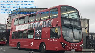 FULL ROUTE VISUAL  London Bus Route H91 Hammersmith  Hounslow West  VH45116 BT13YWM [upl. by Laurent]