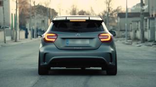 4K Mercedes A45 AMG W176 w ARMYTRIX TurboBack Valvetronic by AllDesgin Spain [upl. by Leda]