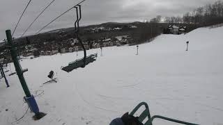 Superbowl Riblet Quad Chairlift at Boyne Mountain [upl. by Kinchen]