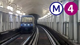 Métro de Paris  Ligne 4  Bagneux  Porte de Clignancourt en Time Lapse [upl. by Yrret]