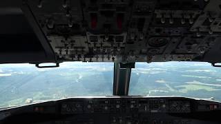 Boeing 737800 cockpit view landing at Oslo Gardermoen OSL [upl. by Ferino]