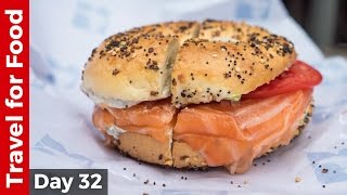 Salmon Bagel at Russ amp Daughters and Amazing Tacos at Los Tacos No 1 in NYC [upl. by Aihseym]