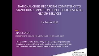 National Crisis Regarding Competency to Stand Trial Impact on Public Sector Mental Health Services [upl. by Namron245]