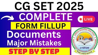 CG SET 2025 Application Form  CG SET Registration 2025 How To Fill CG SET 2025 Application Form [upl. by Ennadroj]