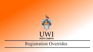 The UWI Open Campus Student Override Process Semester I 20192020 [upl. by Wadlinger585]