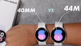 Samsung Galaxy Watch 5  40mm vs 44mm SIZE Comparison on WRIST [upl. by Anaitsirc]